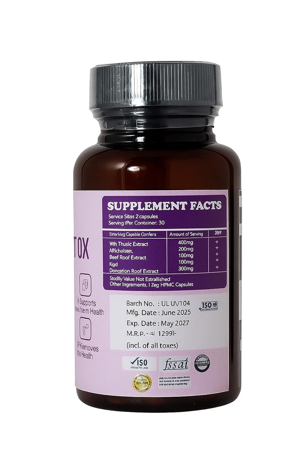 Liver Detox Supplement – Milk Thistle Extract | Supports Liver Health & Detox | Purifies Blood | 60 Vegetarian Capsules | Dietary Supplement - Image 3