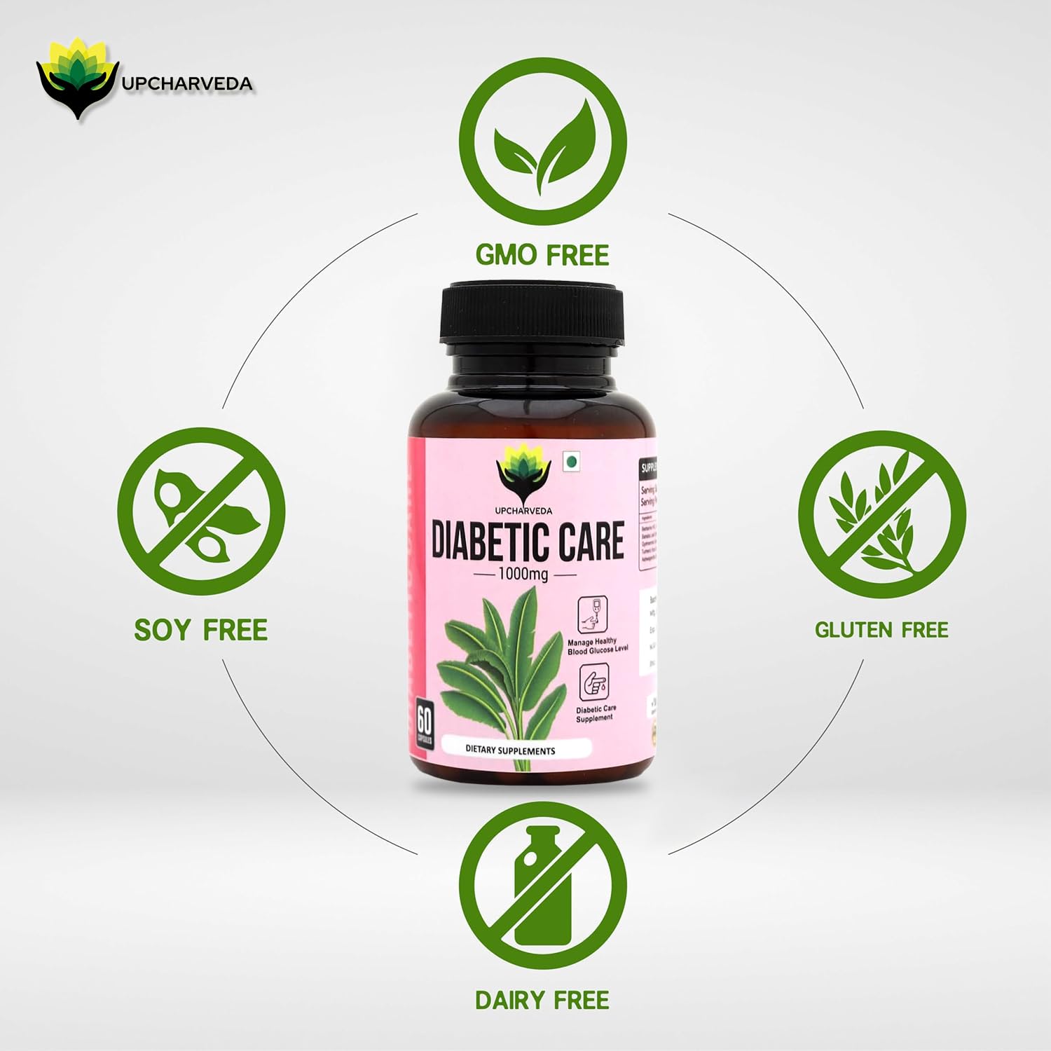 Diabetic Care Supplement 1000mg – Herbal Blood Sugar Support Capsules | Manage Healthy Blood Glucose Levels | Ayurvedic Diabetes Care Dietary Supplement – 60 Veg Capsules - Image 4