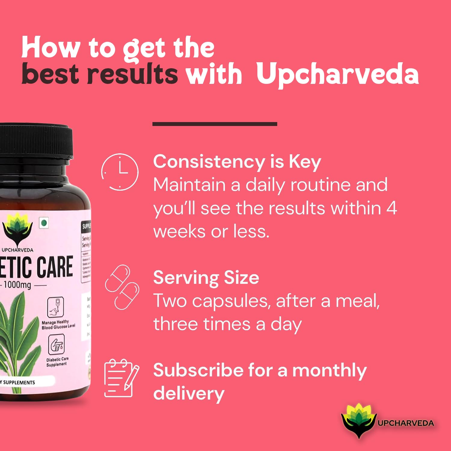 Diabetic Care Supplement 1000mg – Herbal Blood Sugar Support Capsules | Manage Healthy Blood Glucose Levels | Ayurvedic Diabetes Care Dietary Supplement – 60 Veg Capsules - Image 7